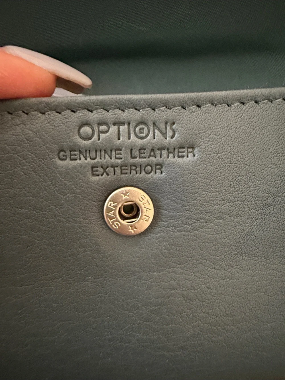 Buxton Options Pale Blue Leather Snap Wallet